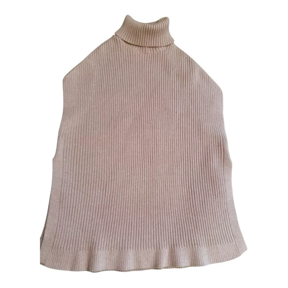 Elise Sleeveless Angora Mohair Turtleneck Sweater Vest Mauve M Quiet Luxury Glam